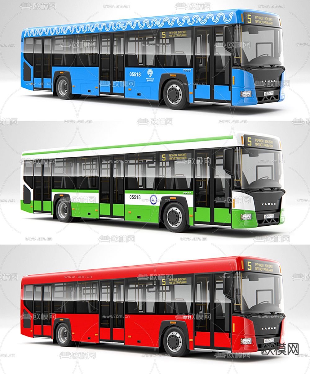 现代公交汽车3d模型