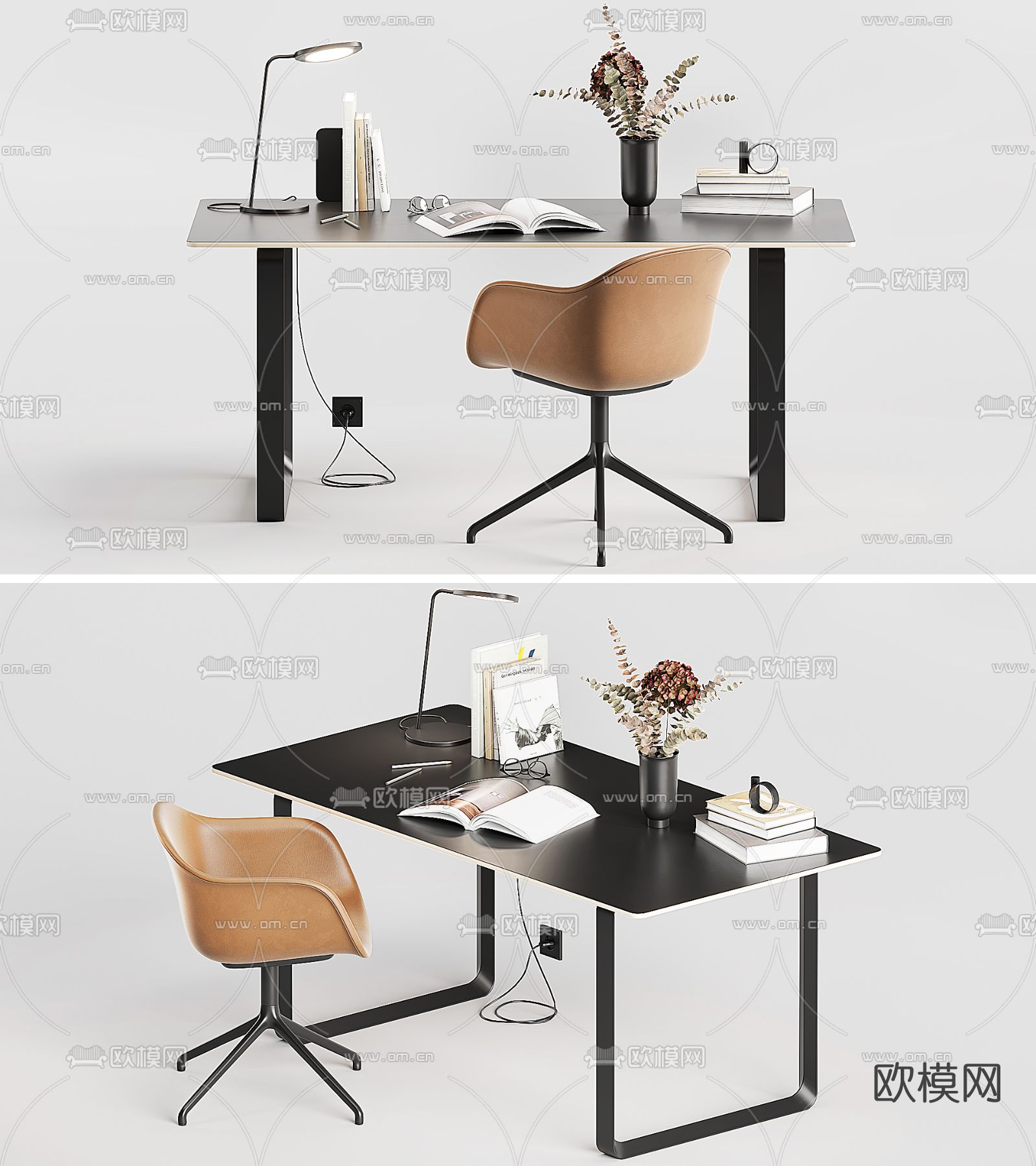 现代书桌椅3d模型