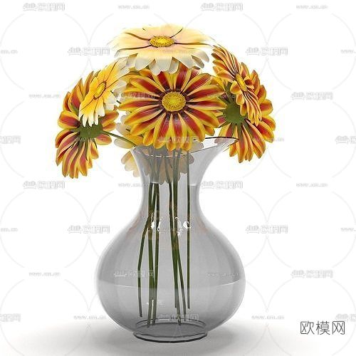现代花瓶花艺免费3d模型下载