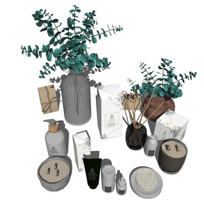  现代化妆品su模型 