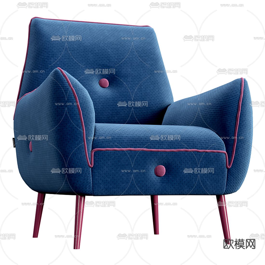 Armani 单人沙发3d模型下载（渲染图1）