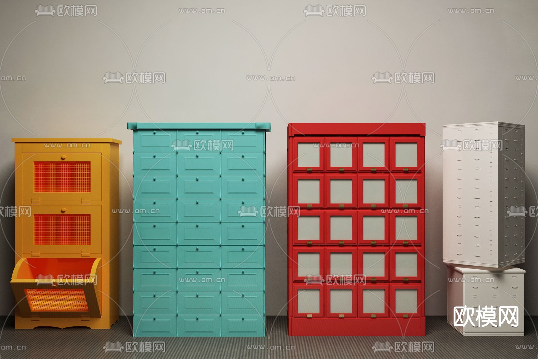 现代文件柜档案柜资料柜su模型