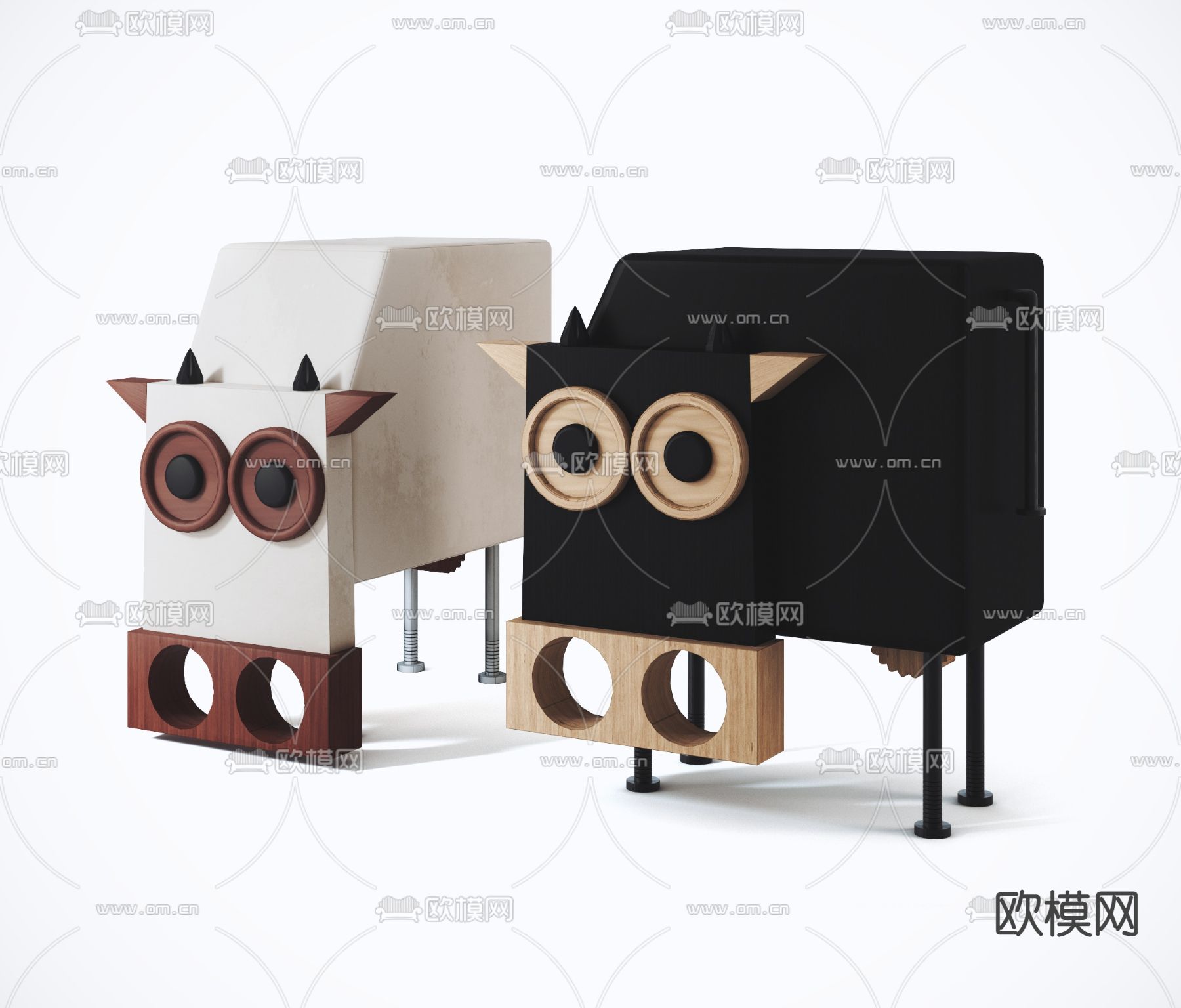 现代儿童卡通矮凳3d模型下载