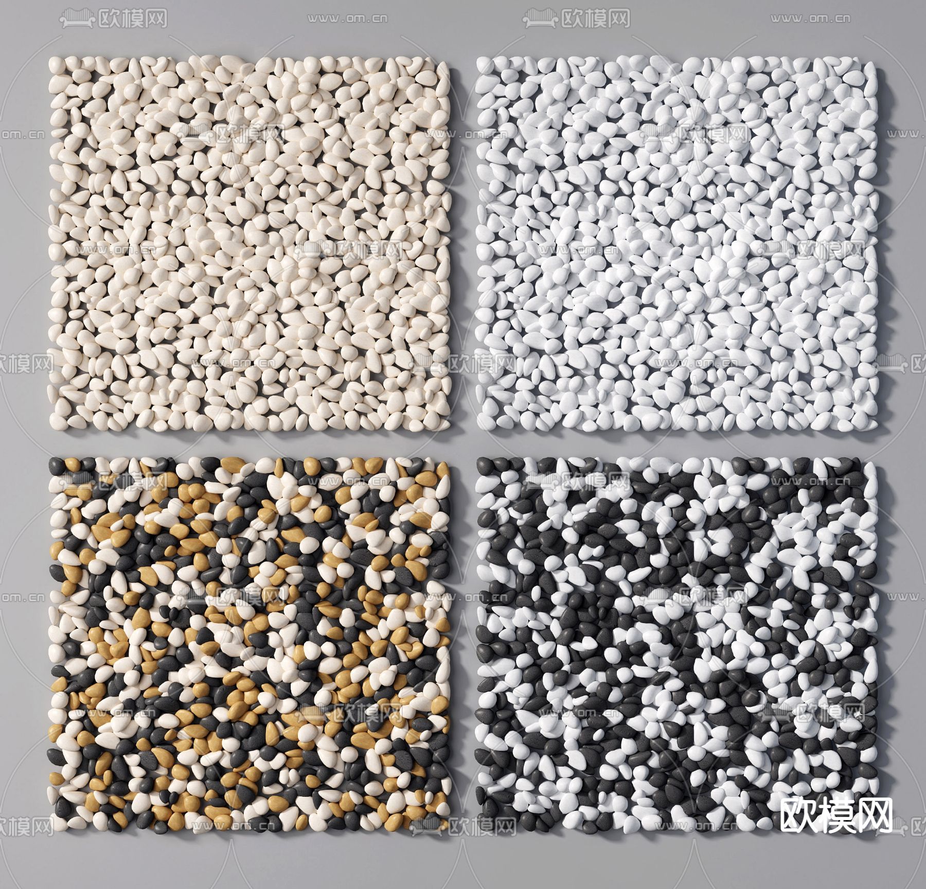 现代石头鹅卵石3d模型下载