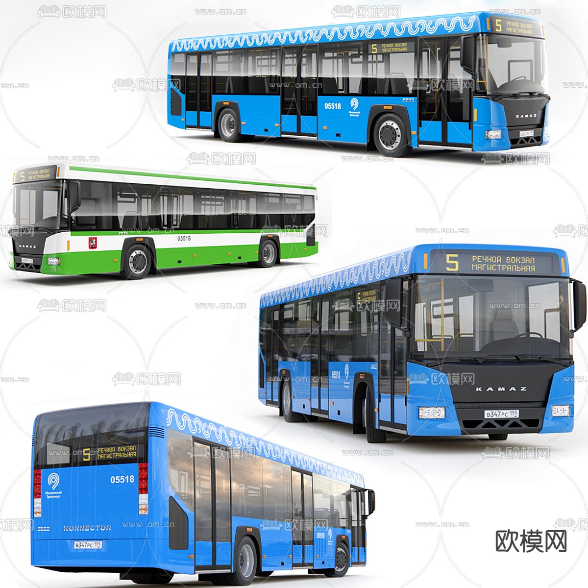 现代公交汽车3d模型