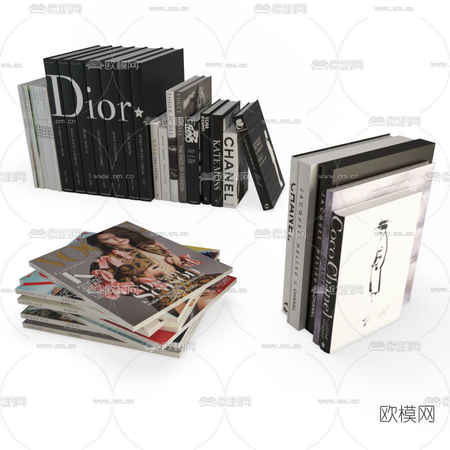 现代书籍免费3d模型下载