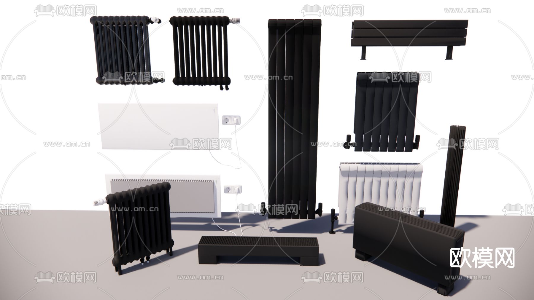 现代暖气片su模型下载（渲染图1）