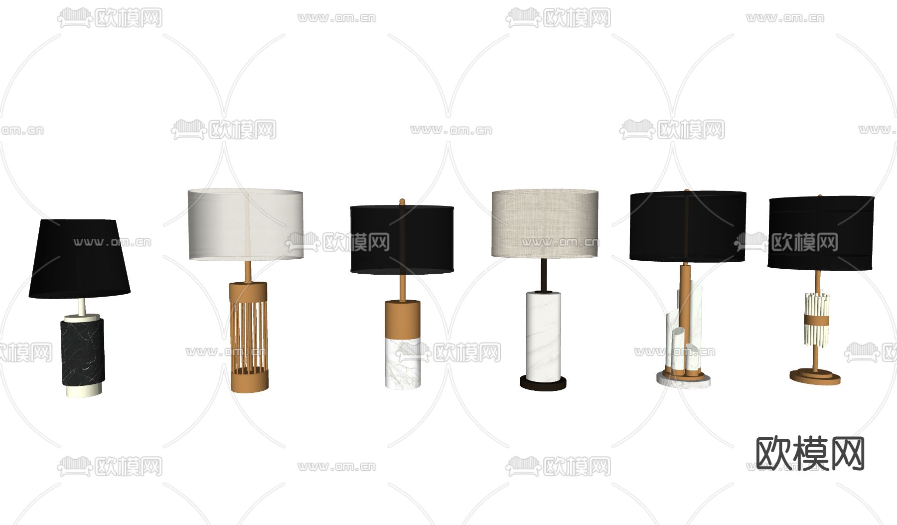 现代轻奢台灯su模型下载