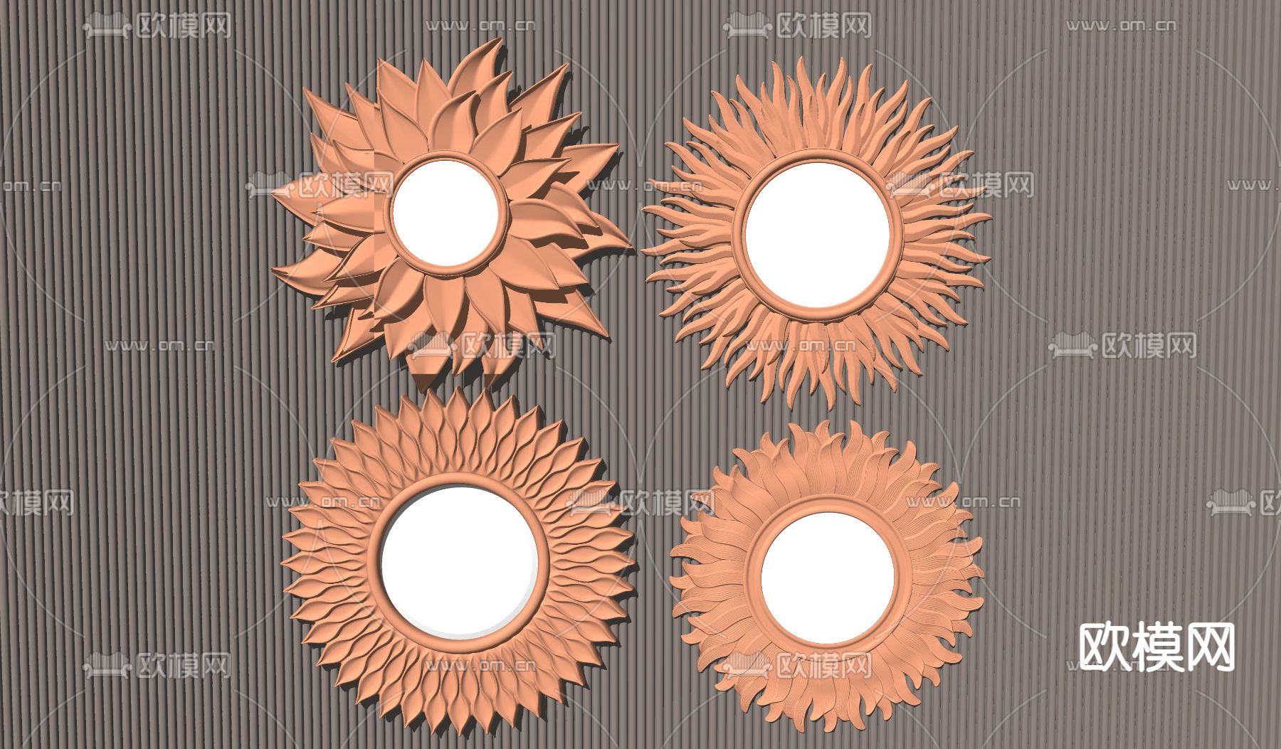 欧式装饰卫浴镜su模型下载