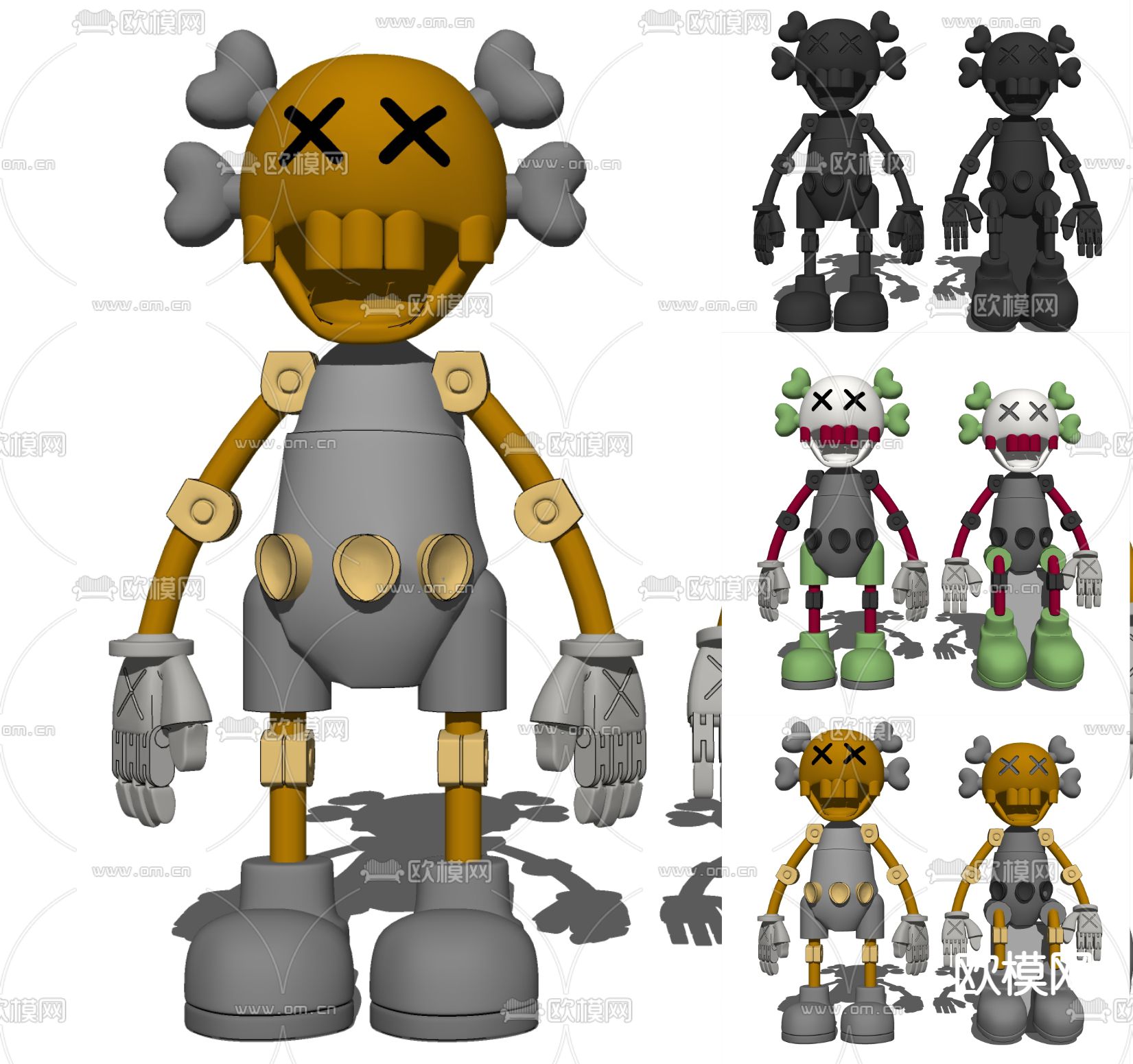 现代KAWS摆件su模型下载（渲染图2）