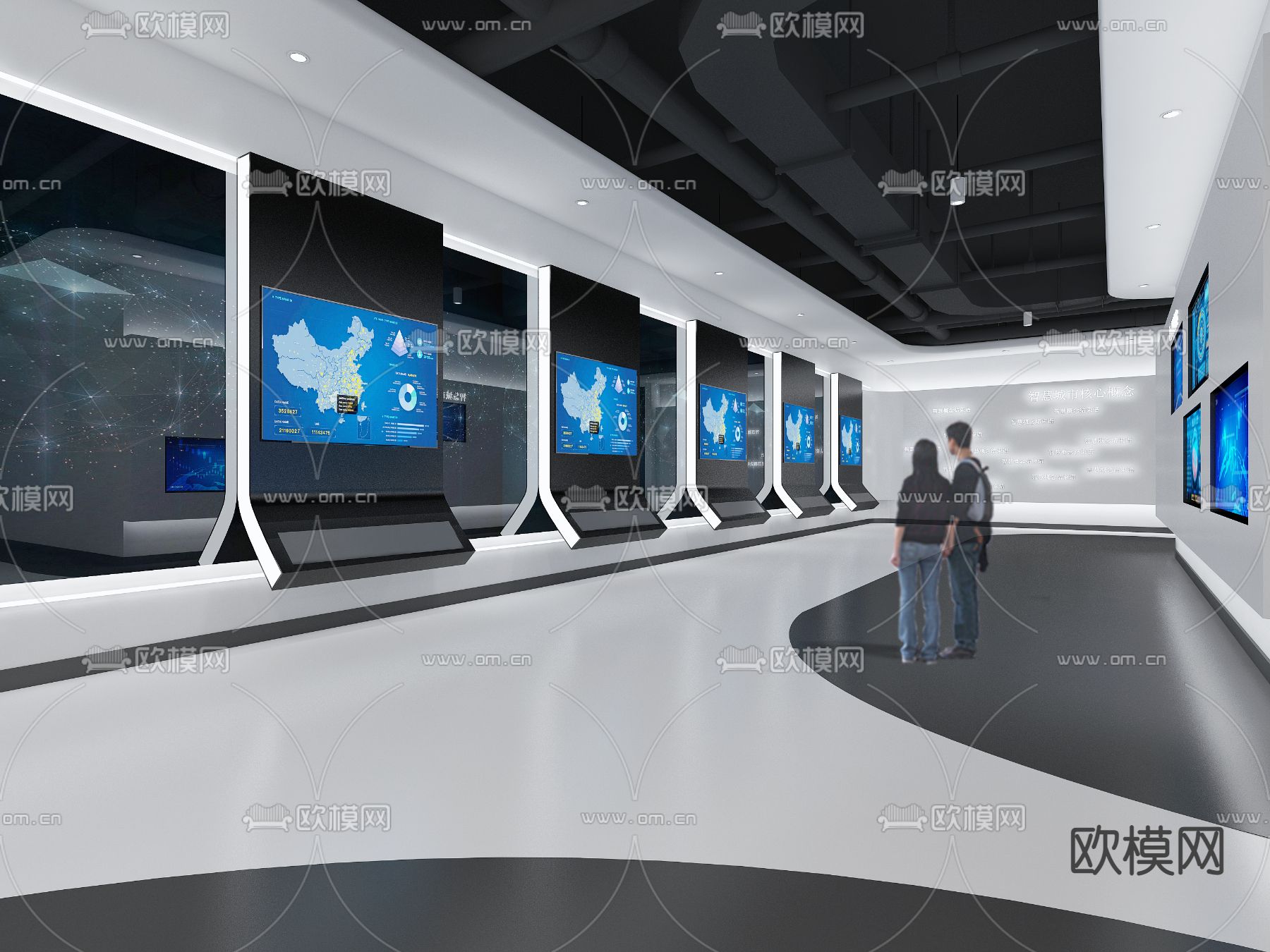 现代科技展厅3d模型