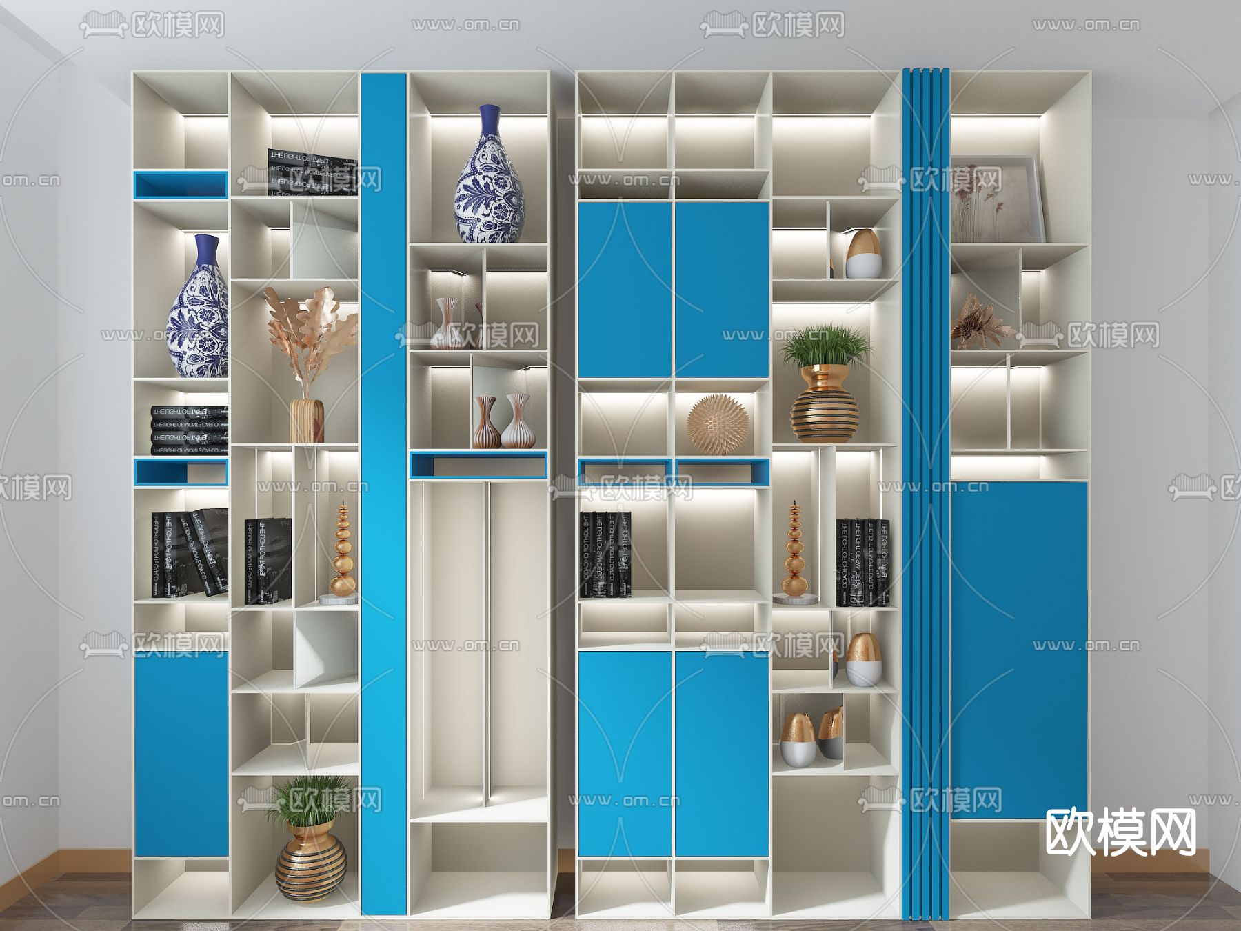 现代陈列柜装饰柜免费3d模型下载