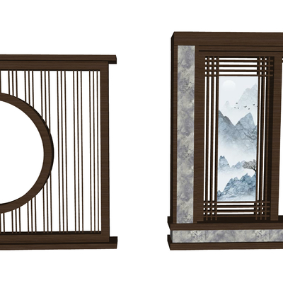  新中式景观灯装饰灯su模型 