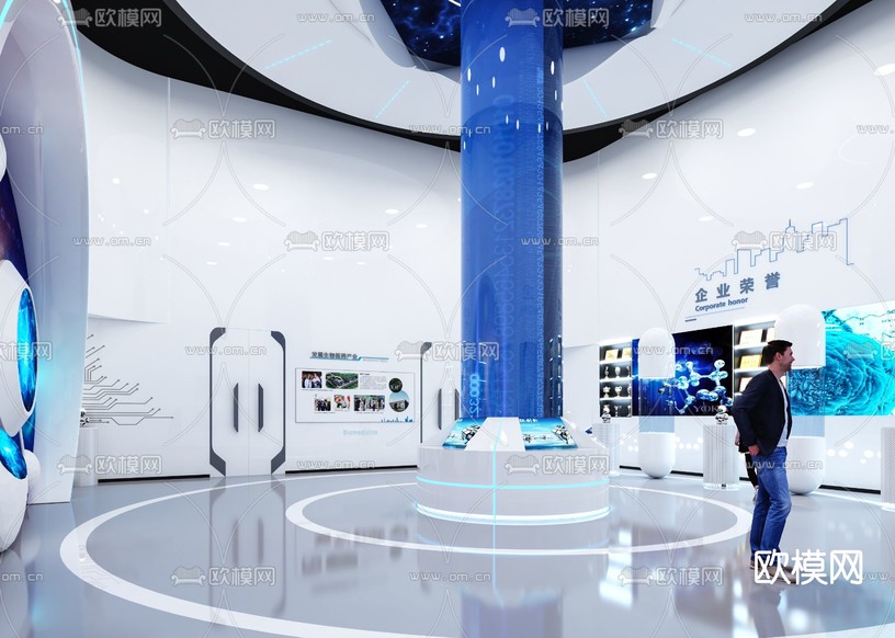 现代科技展厅3d模型下载(渲染图3)