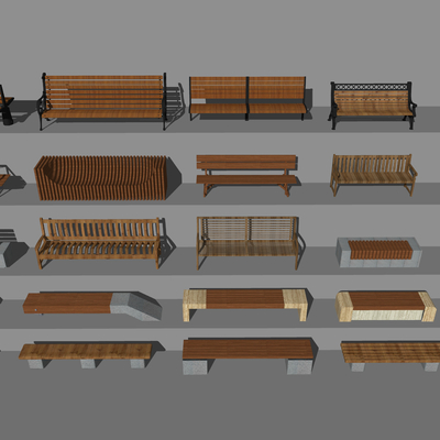  现代公用椅su模型 