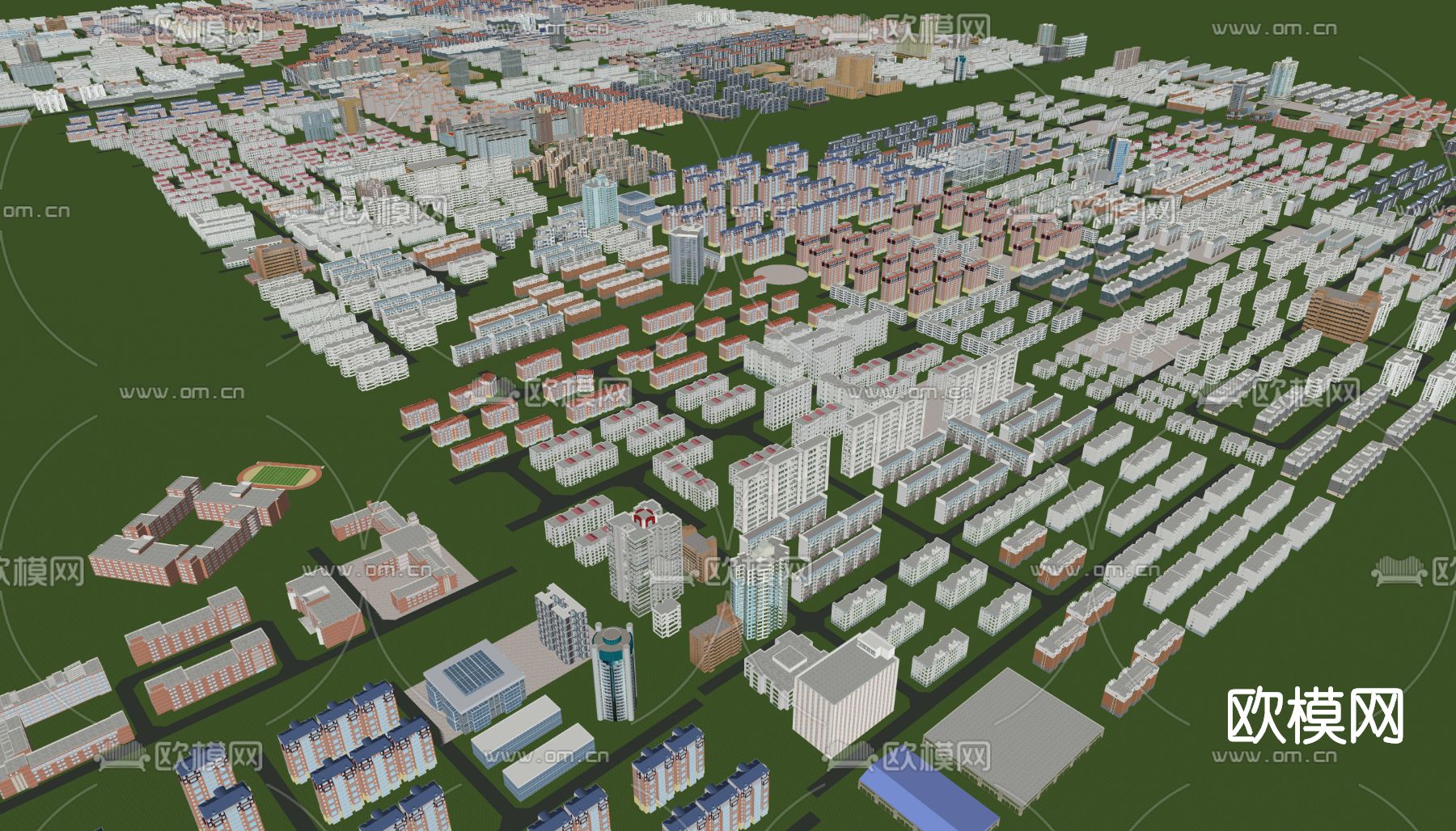 现代配楼su模型下载（渲染图1）