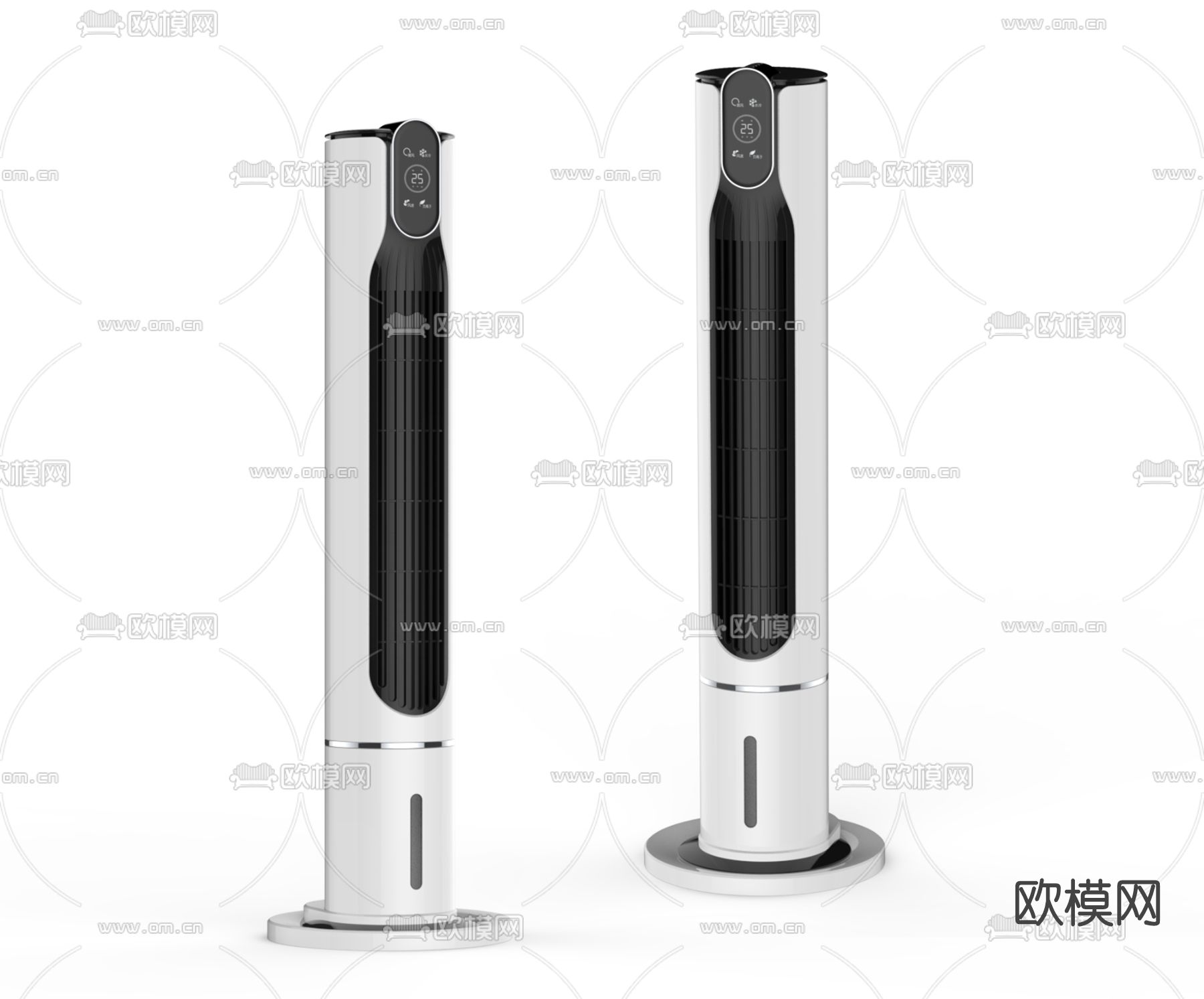现代空调塔扇3d模型下载（渲染图1）