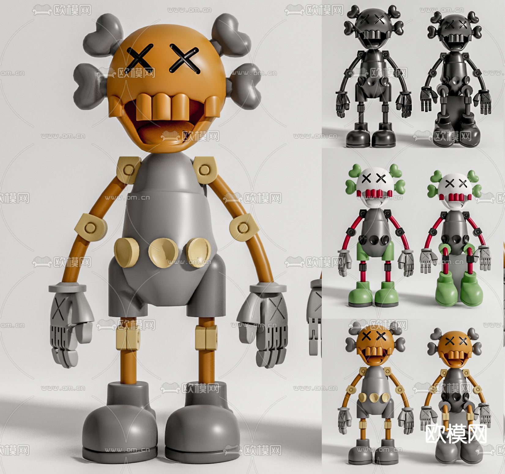 现代KAWS摆件su模型下载（渲染图1）