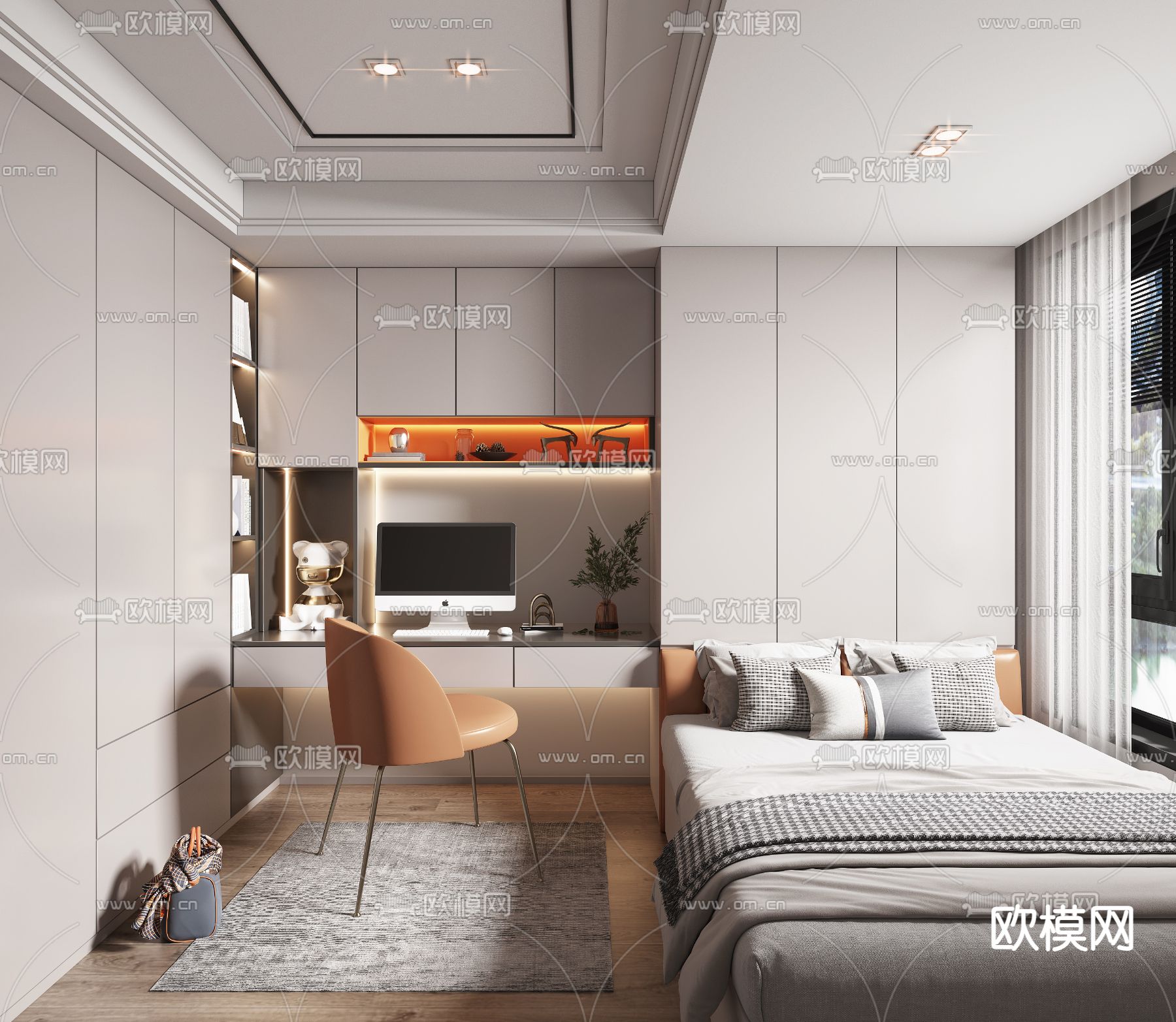现代榻榻米卧室3d模型