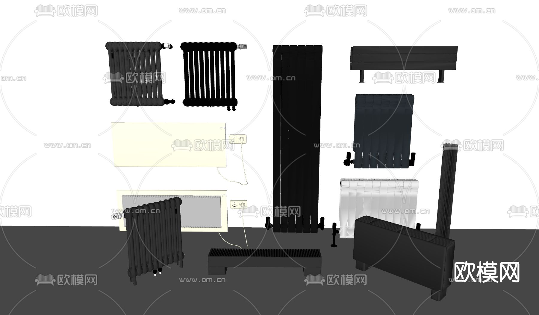 现代暖气片su模型下载（渲染图2）