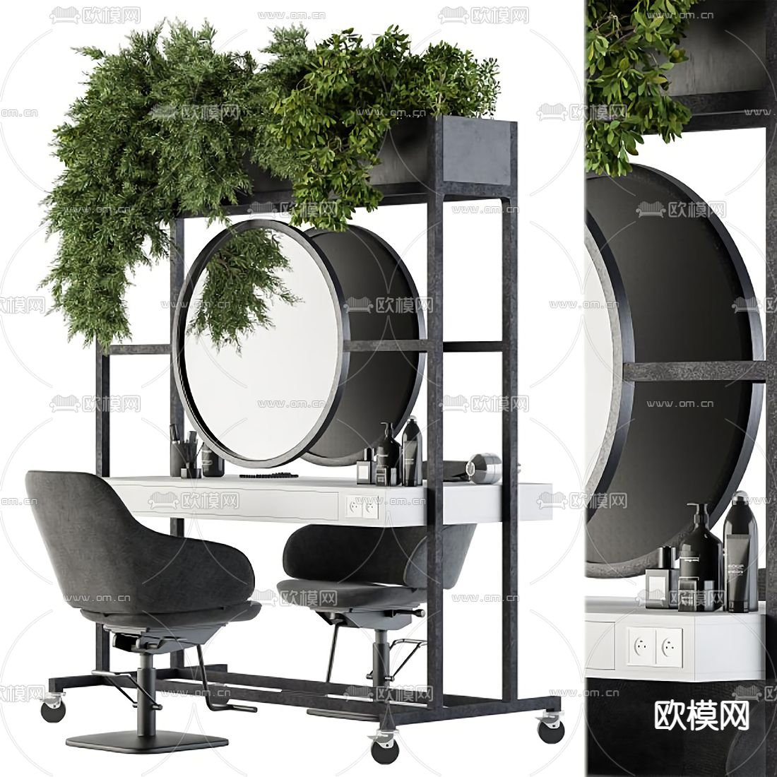 工业风理发店操作台3d模型