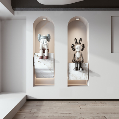  现代kaws公仔摆件su模型 