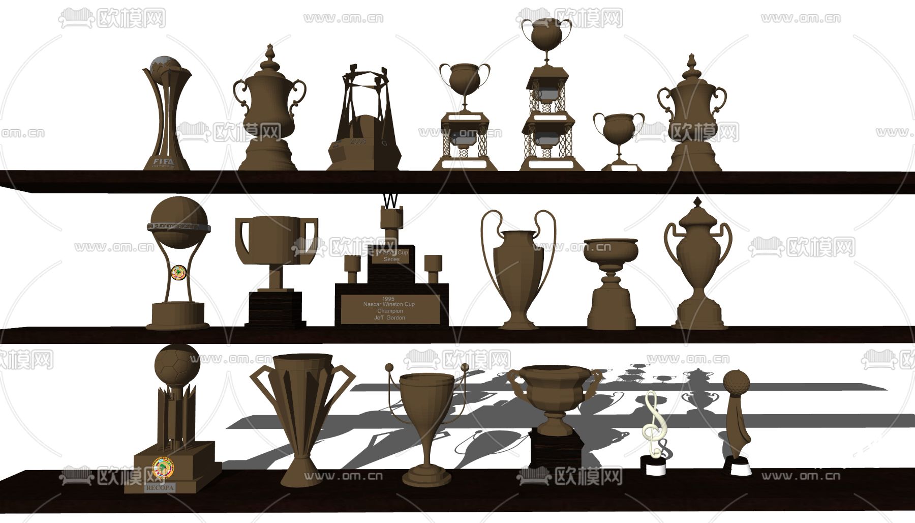 现代奖杯奖牌su模型下载