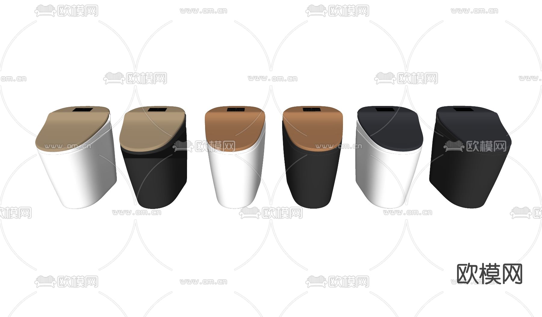 现代座便器马桶su模型下载（渲染图2）