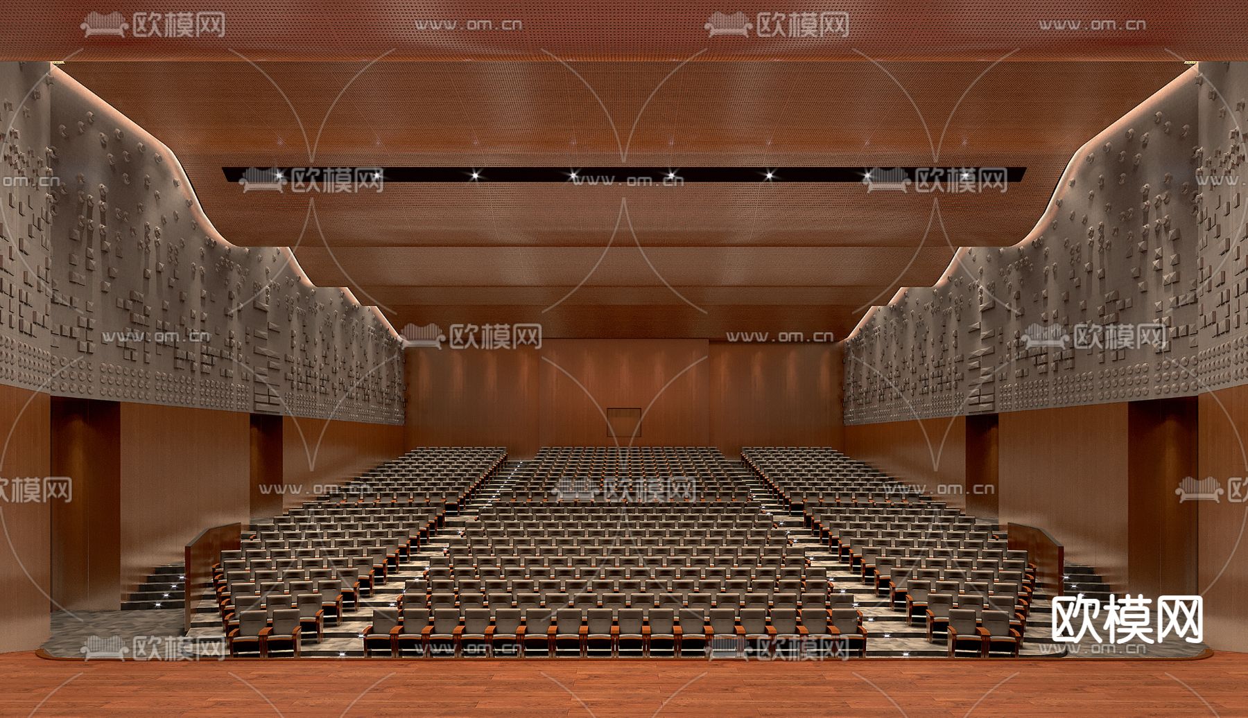 现代酒店报告厅会议厅3d模型下载（渲染图2）