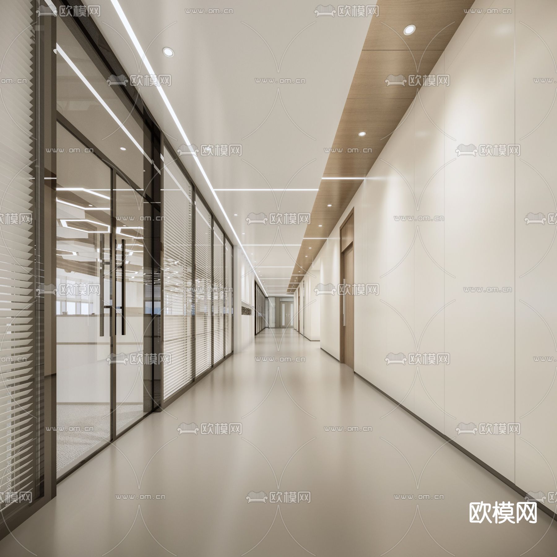 现代办公前台大堂3d模型