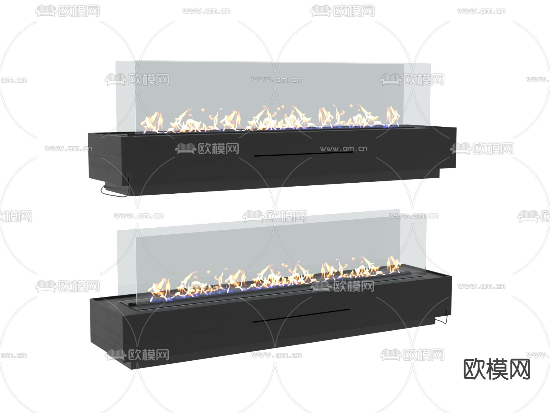 现代壁炉3d模型下载