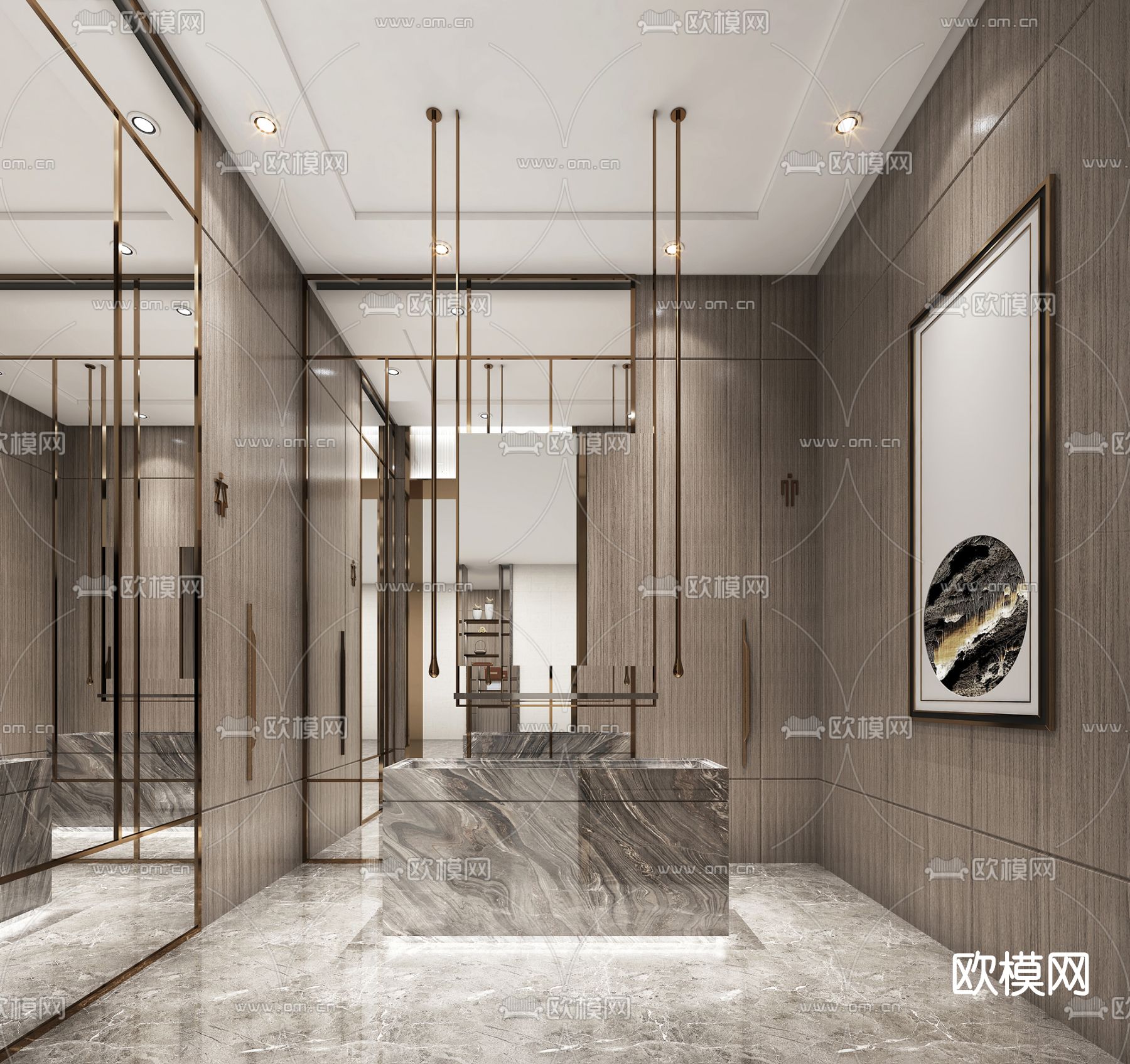 现代公用卫生间3d模型