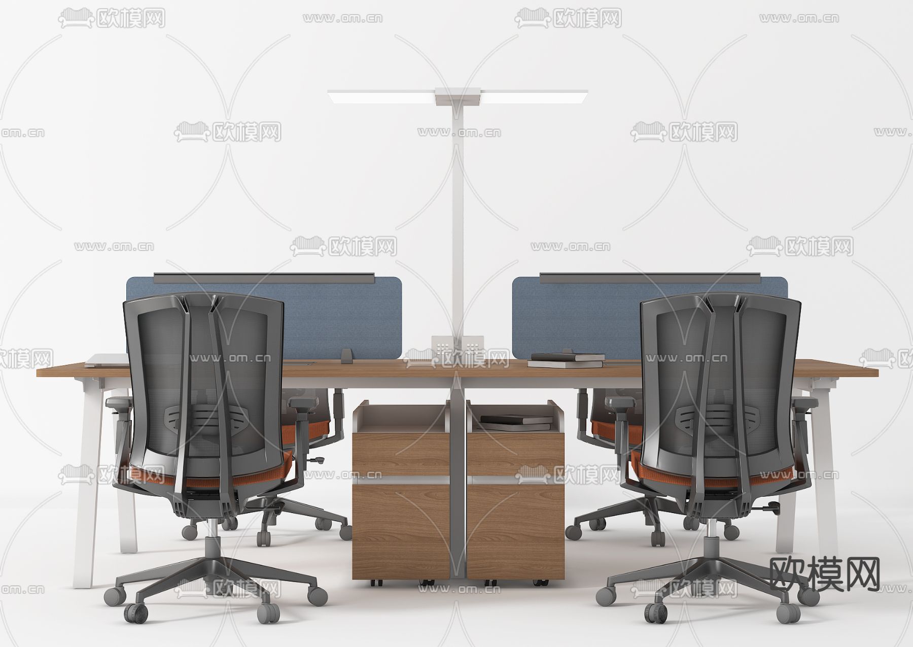 现代办公桌椅su模型下载（渲染图2）
