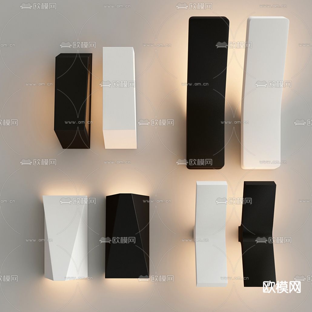 现代几何壁灯3d模型