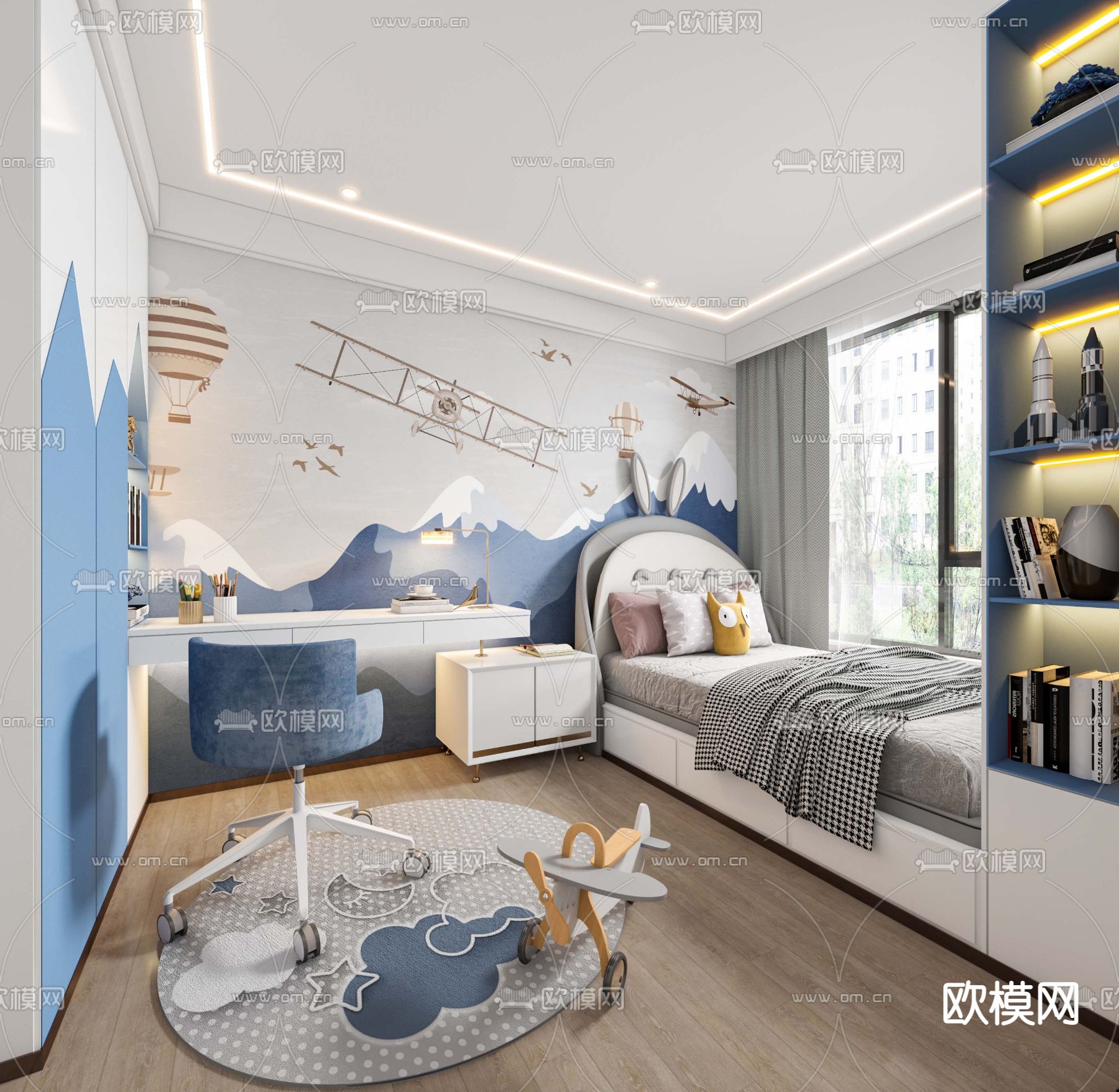 现代榻榻米儿童房3d模型
