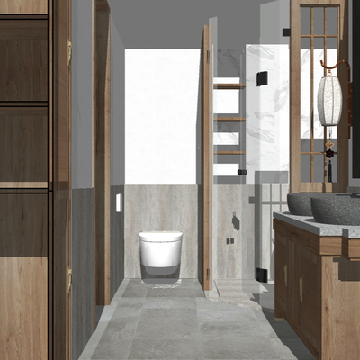  现代洗漱台su模型 