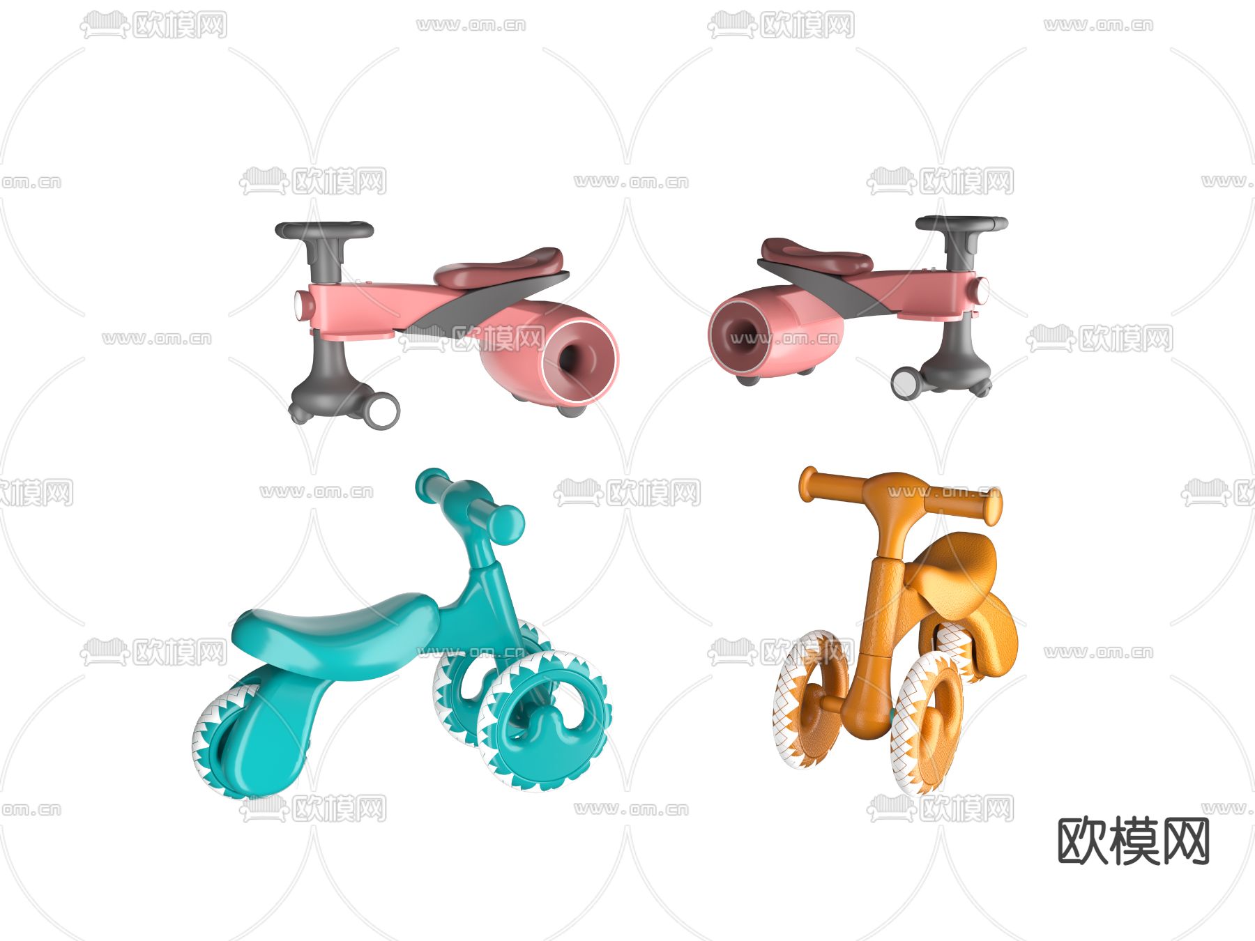 现代儿童玩具车3d模型