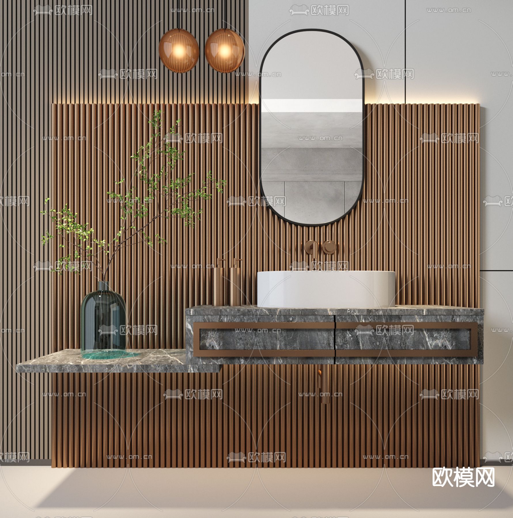 现代台盆3d模型