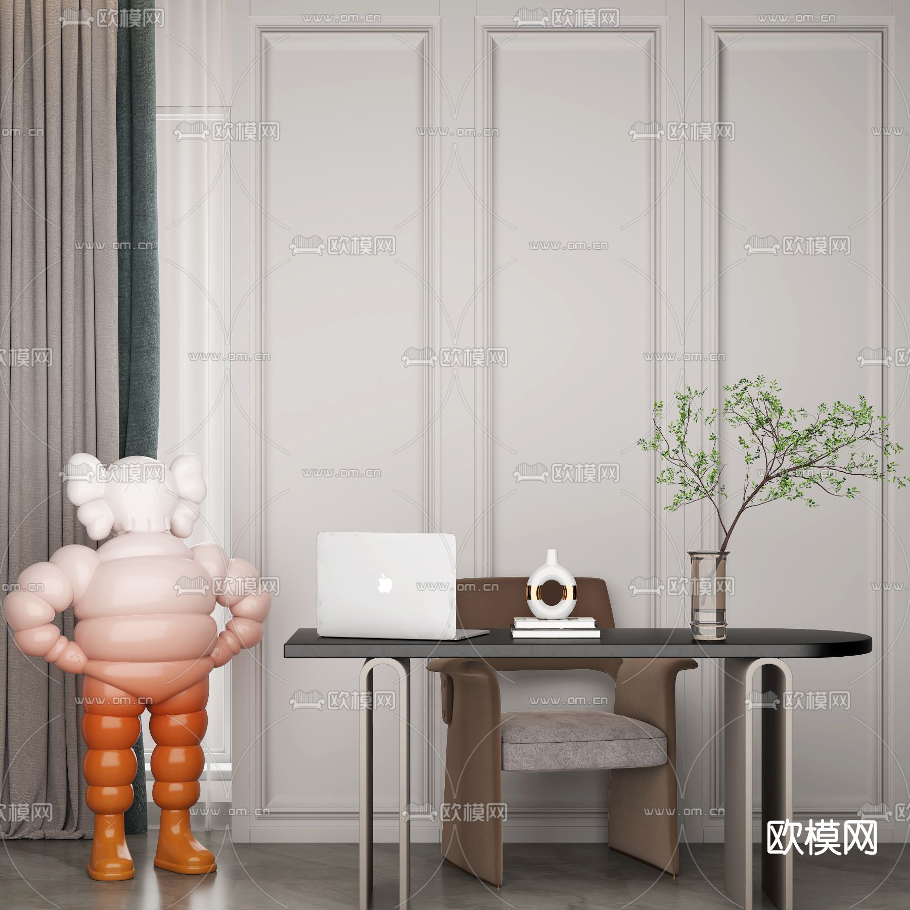 现代书桌椅3d模型