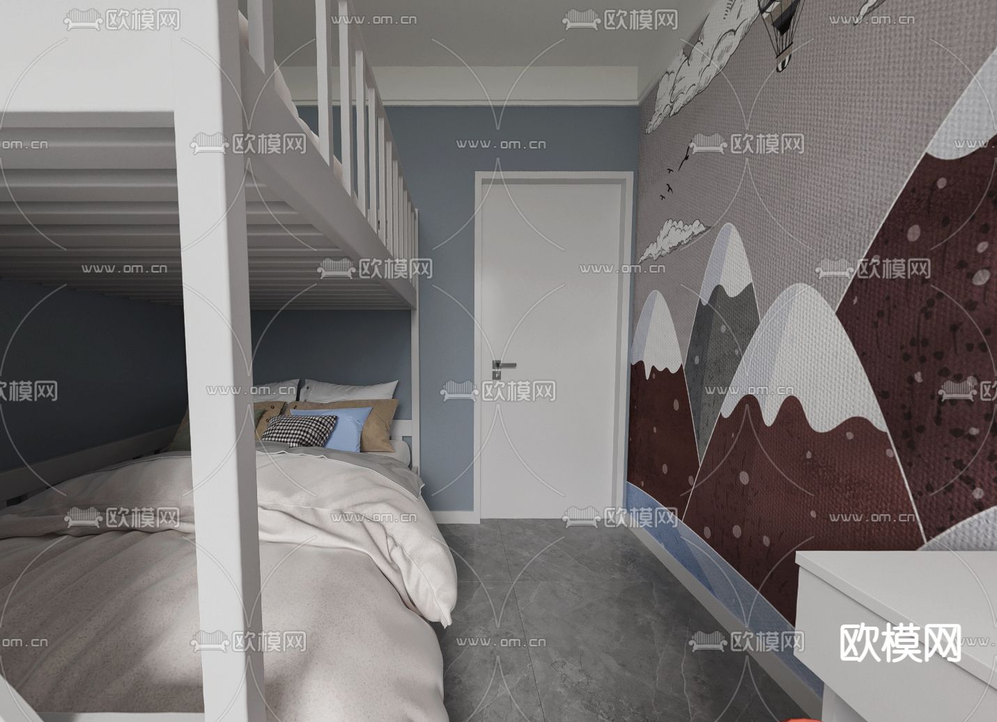 现代儿童房cr全景3d模型