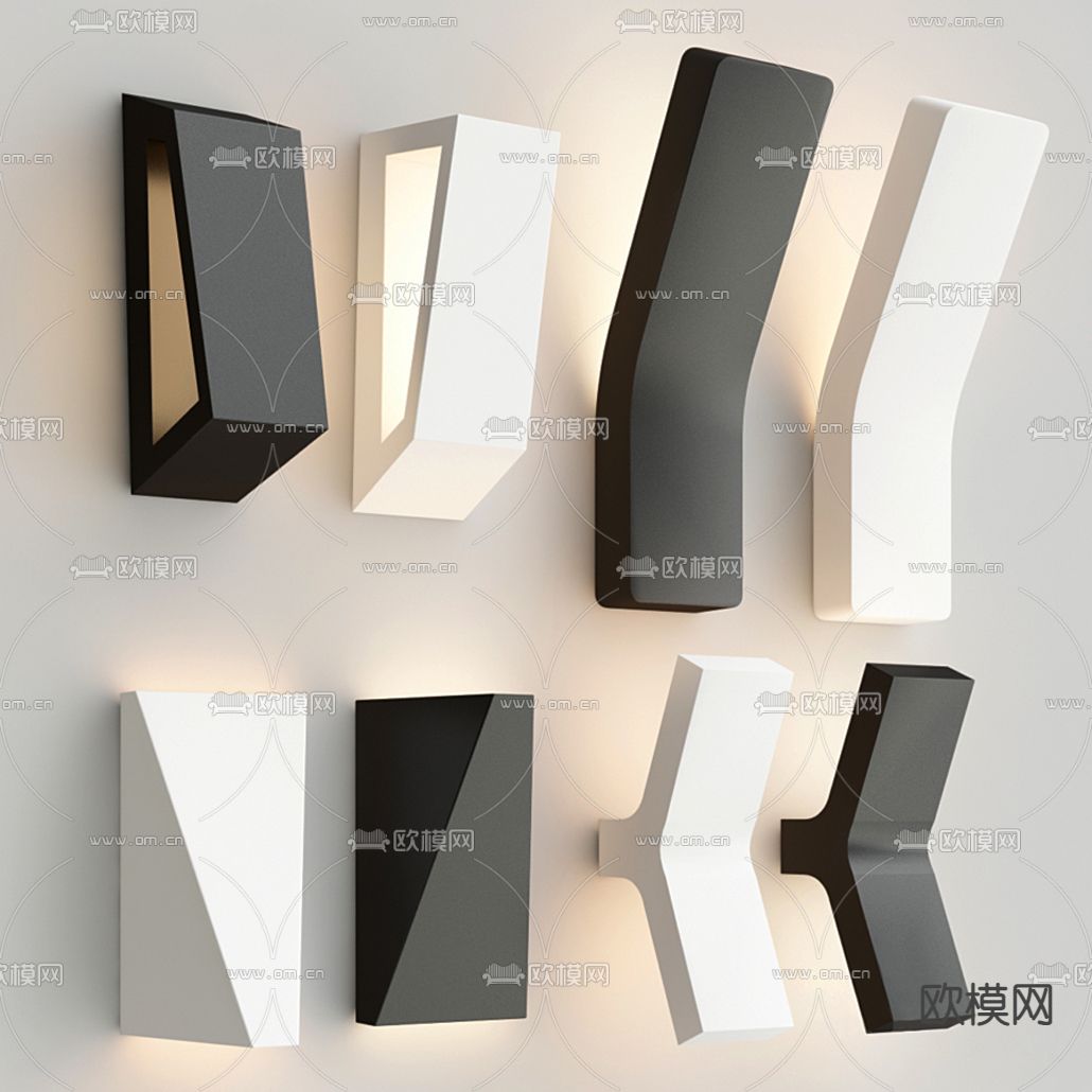 现代几何壁灯3d模型