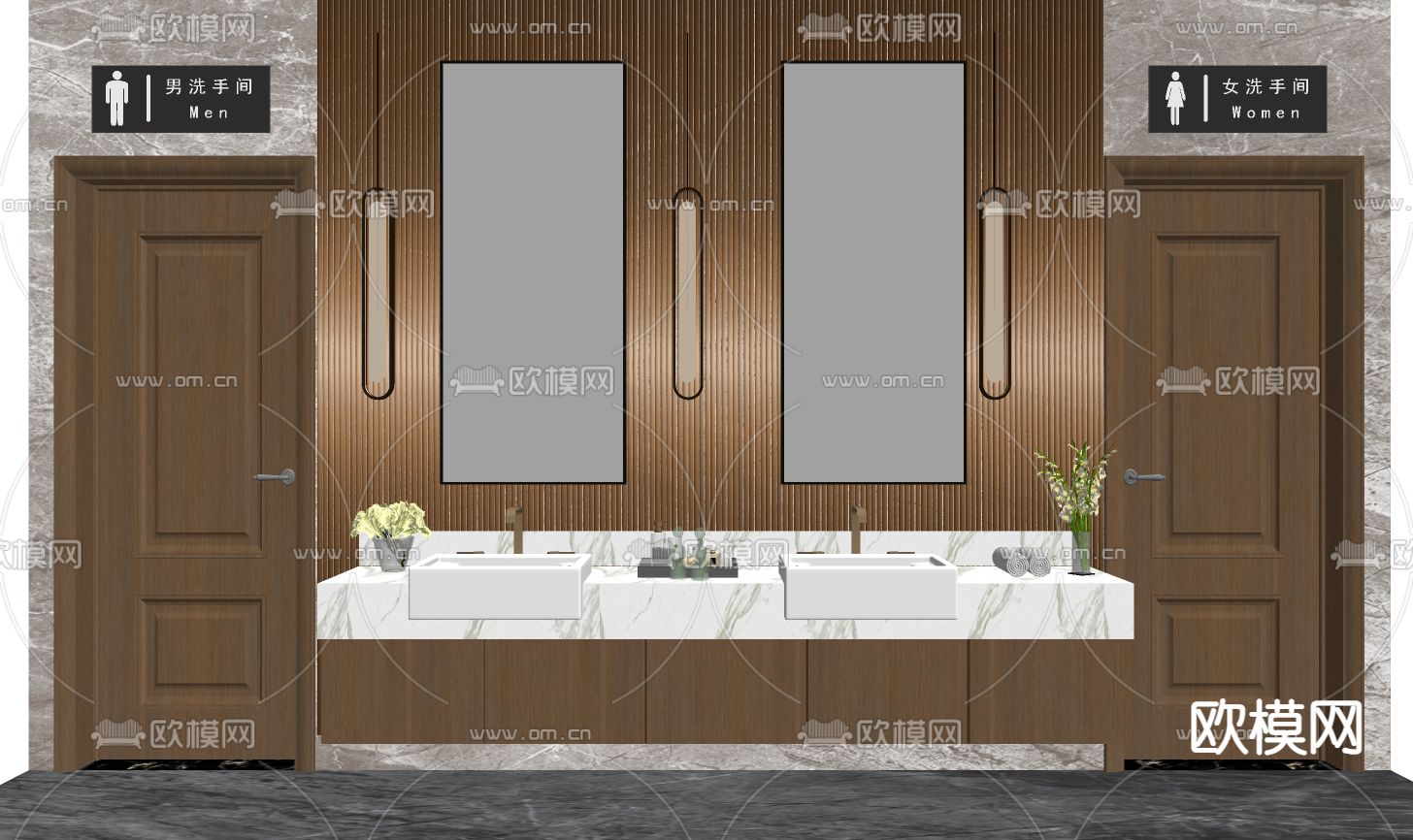 现代卫生间su模型