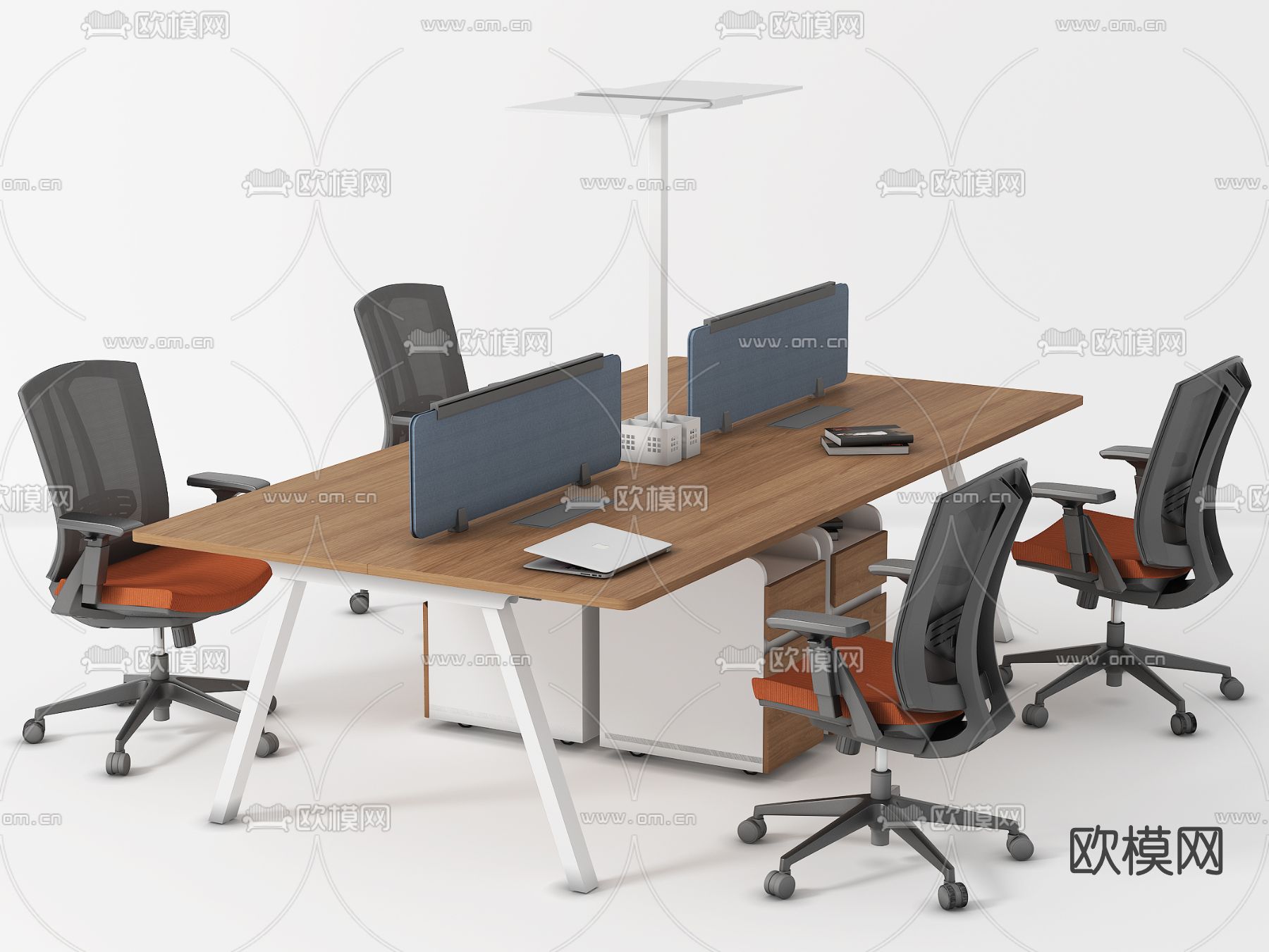 现代卡位办公桌椅3d模型