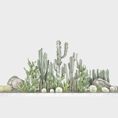  现代绿植墙su模型 