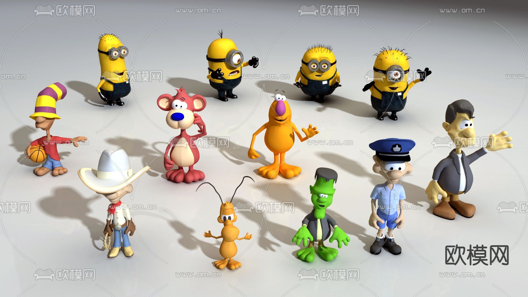 现代儿童玩偶3d模型下载