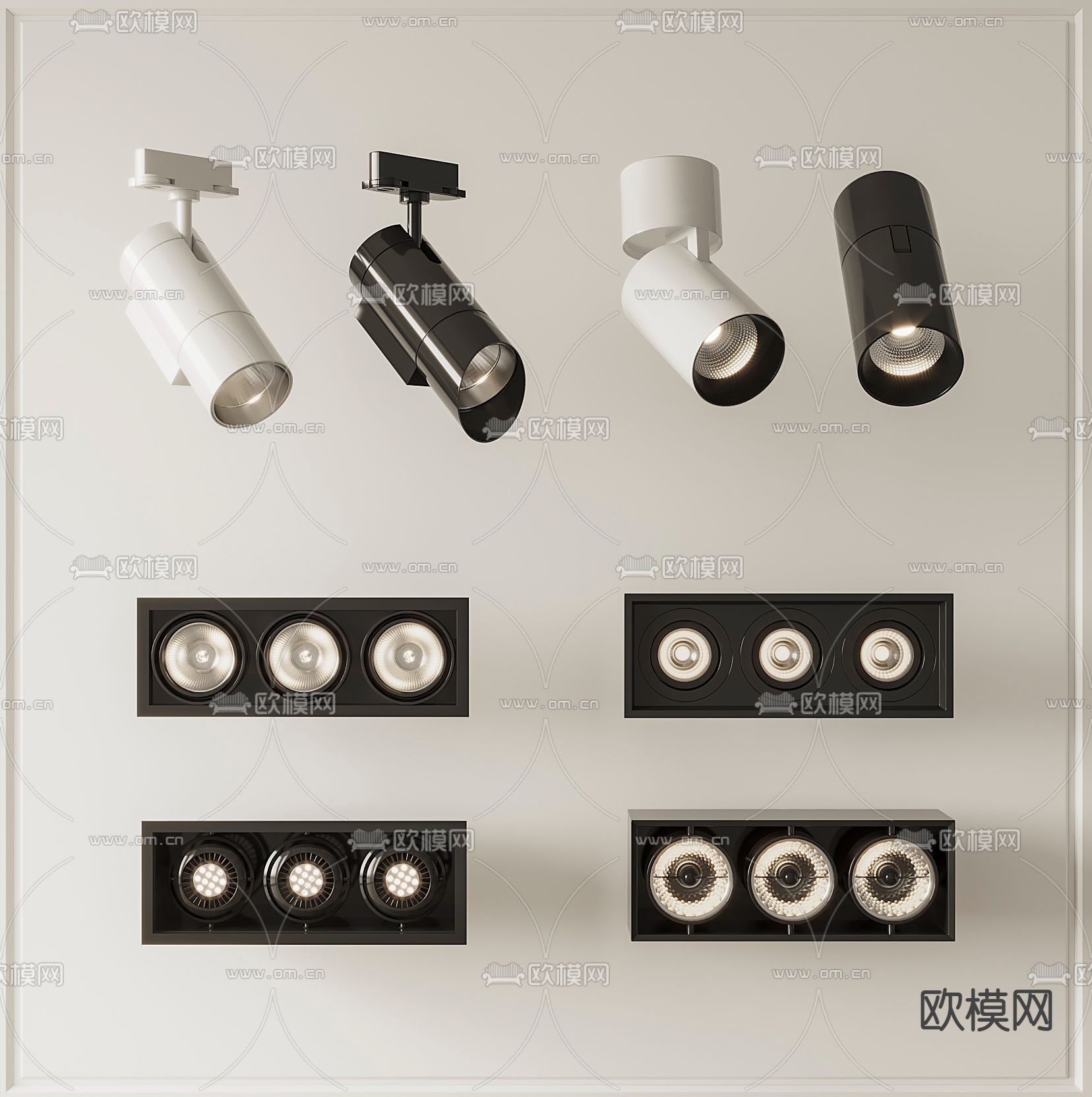 现代筒灯射灯3d模型