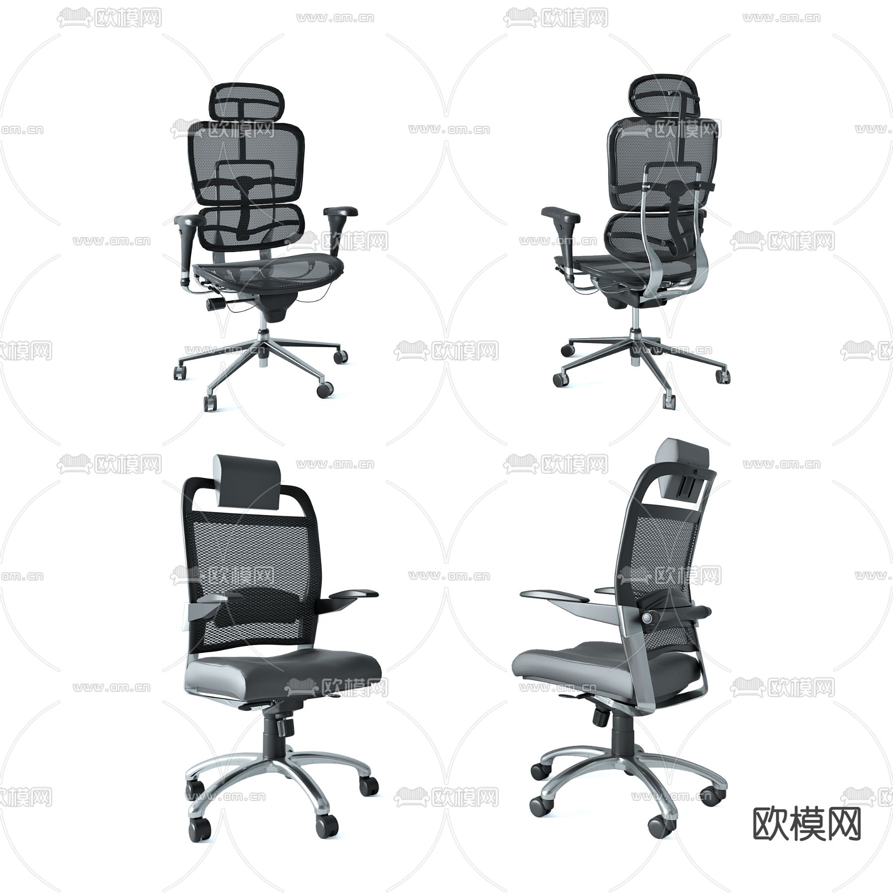 现代办公椅转椅3d模型