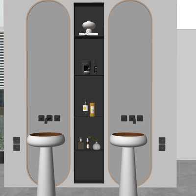  现代洗漱台su模型 