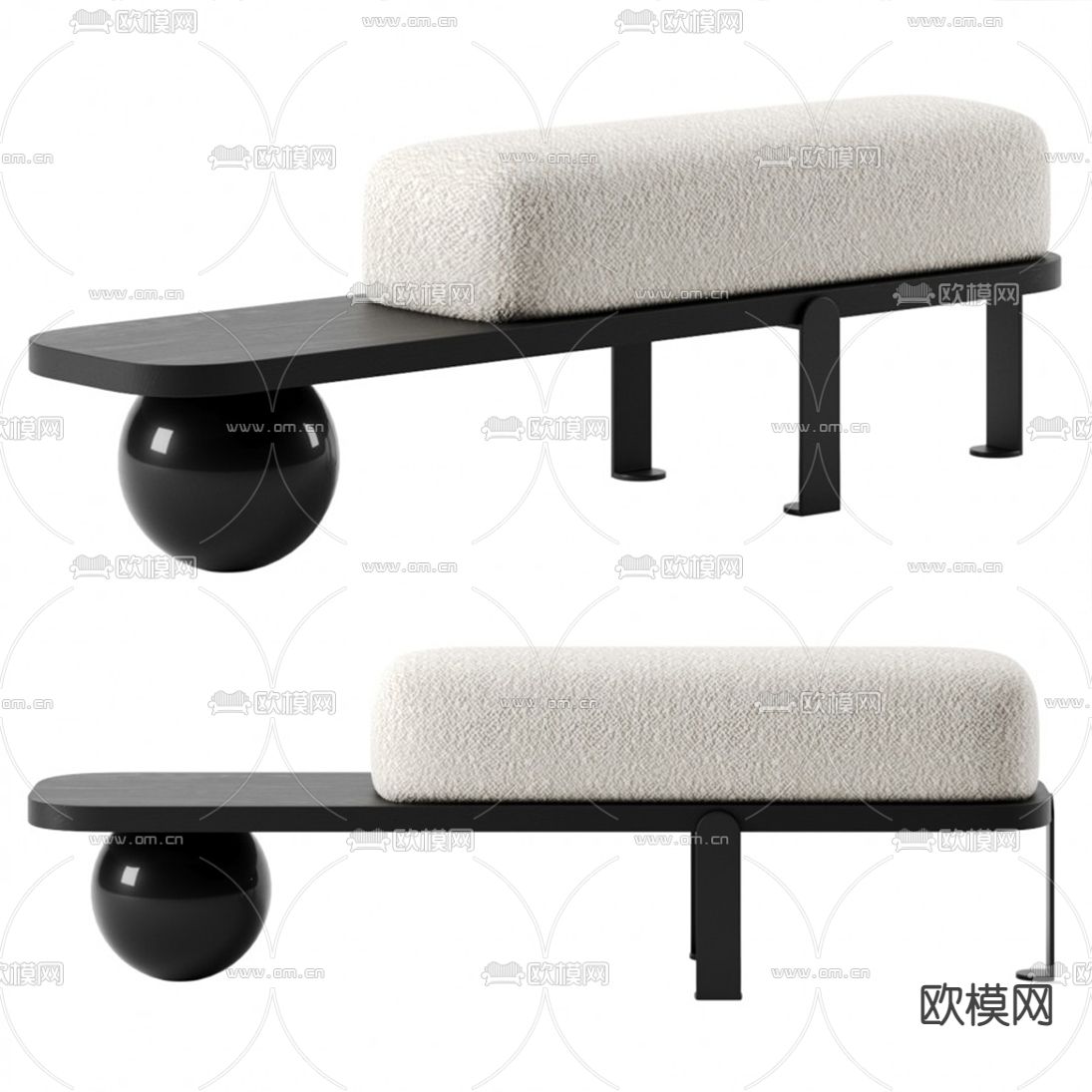 现代绒布脚踏3d模型