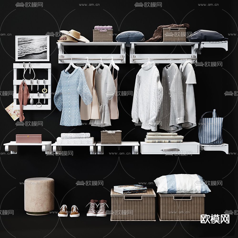 现代服饰衣架3d模型
